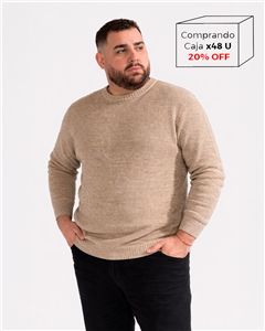 P8113 - Sweater Escote Redondo Punto Inglés TALLE ESPECIAL